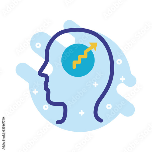profile with arrow up mental health line style icon