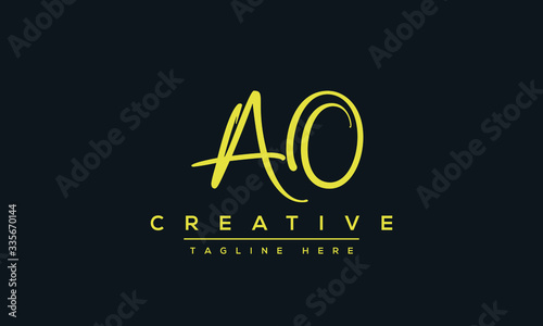 AO Letter Logo Design. Creative Modern Alphabet letters monogram icon A O, OA, A and O.