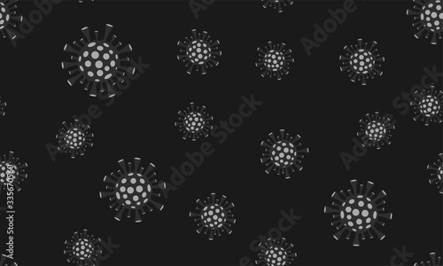 Coronavirus concept seamless background. COVID-19 quarantine. 2019 and 2020 nCov Coronavirus in blood. Infection of coronavirus pandemic abstract. Virus cell from China. Vector illustration