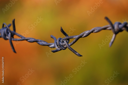 metal chain with spike for the fence for the safety and security purpose © libin