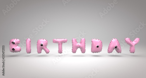 Word "birthday" - Birthday concept 3D Rendering