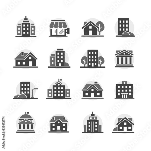 Architecture city vector icon set
