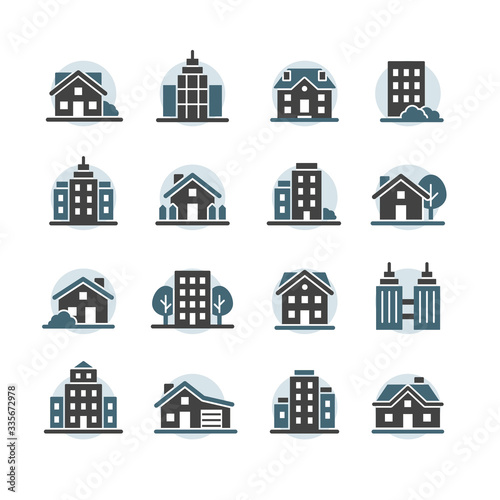 Architecture city vector icon set