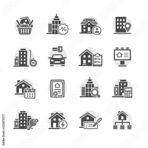 real estate vector icon set