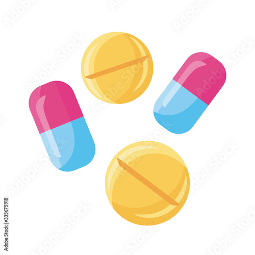 medicine capsules and pills drugs detailed style icon