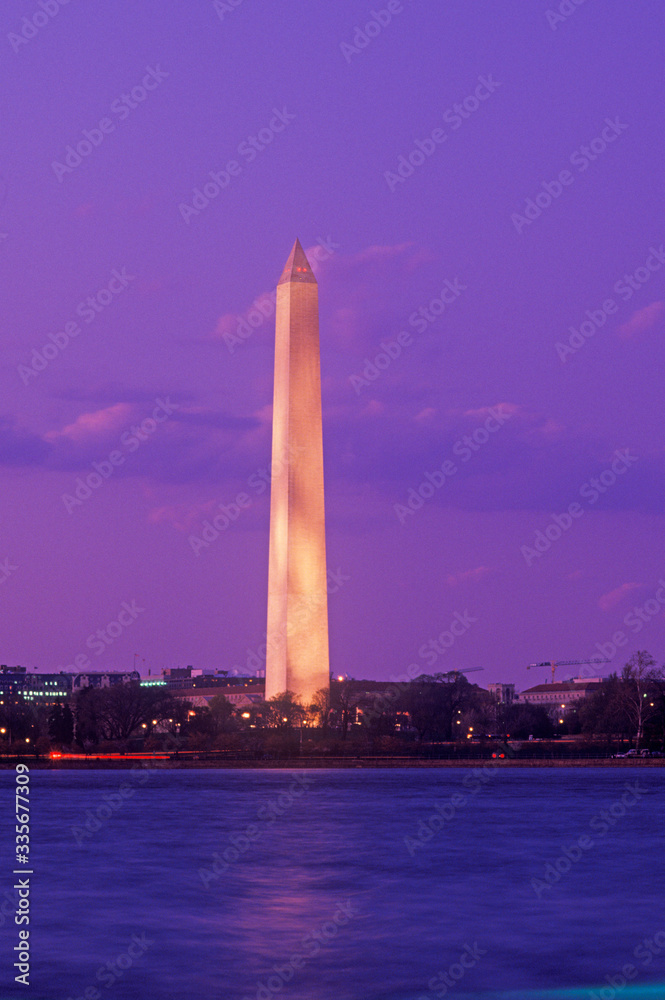 The Washington National Monument at dusk, Washington, D.C.