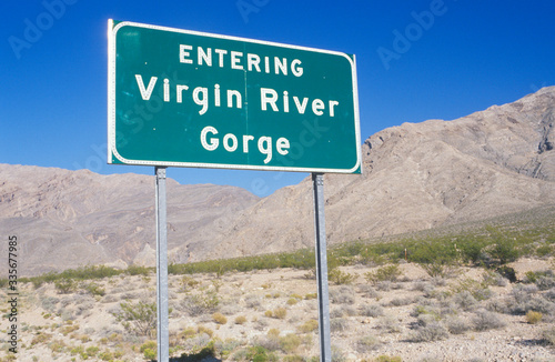 A sign that reads ÒEntering Virgin River GorgeÓ