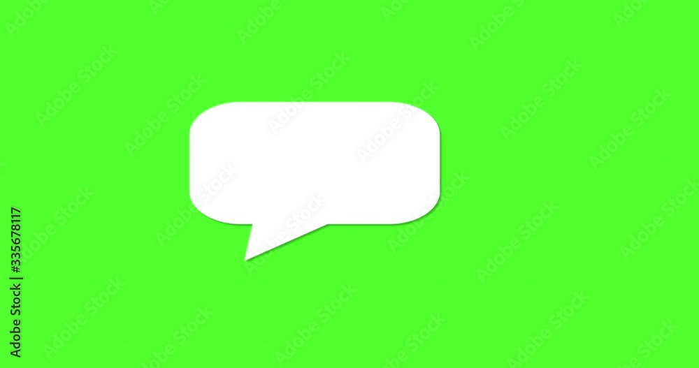 Blank speech or chat bubble with chroma key (green screen) for online talking, messaging or dialogue with interlocutor. Can be useful for social or news media as speaking concept. fade in and out. Blank speech or chat bubble with chroma key (green screen) for online talking, messaging or dialogue with interlocutor. Can be useful for social or news media as speaking concept. fade in and out.