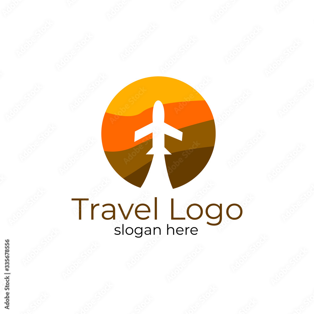 Obraz premium Booking plane logo templates.airplane logo.travel logo template.