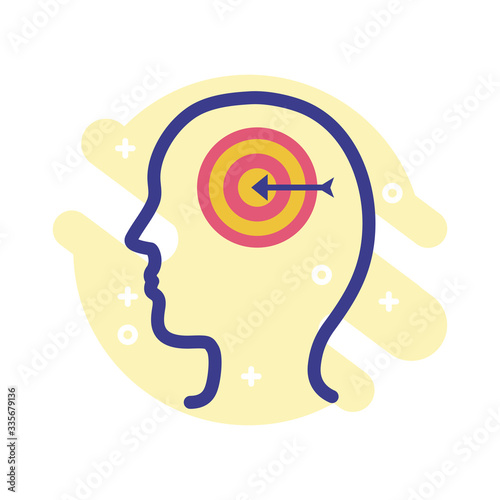 profile with target arrow mental health line style icon