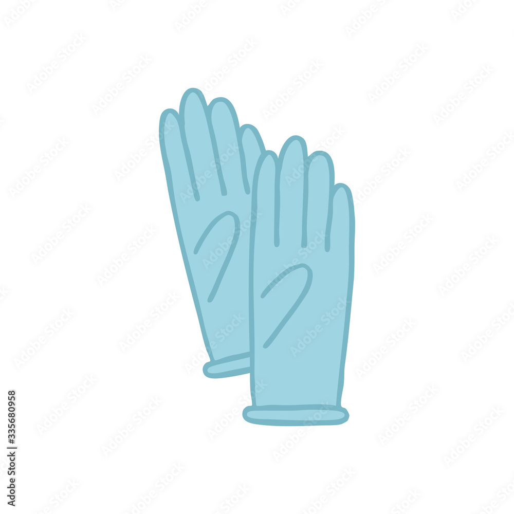 Obraz premium latex gloves doodle icon, vector illustration