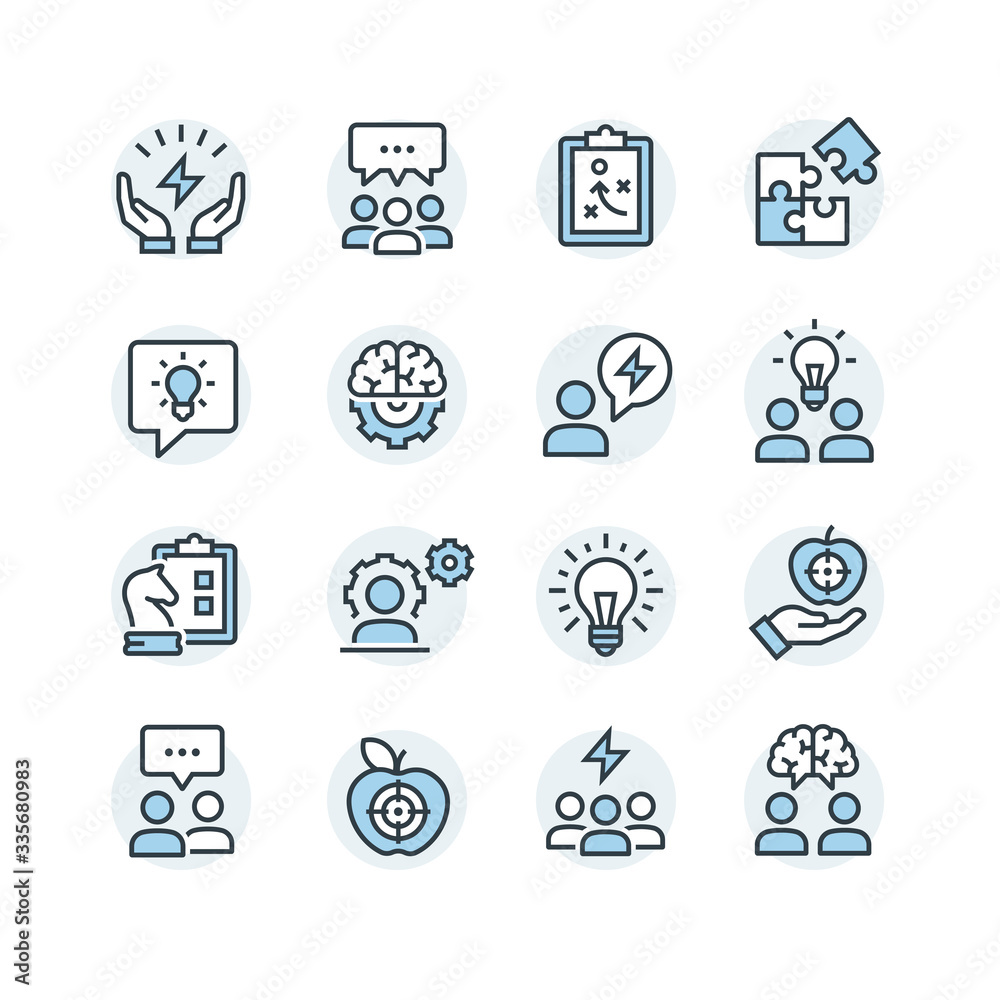 Collection of startup thin line icons Collection of startup thin line icons