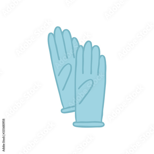 latex gloves doodle icon, vector illustration