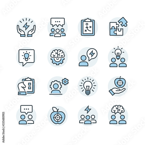 Collection of startup thin line icons