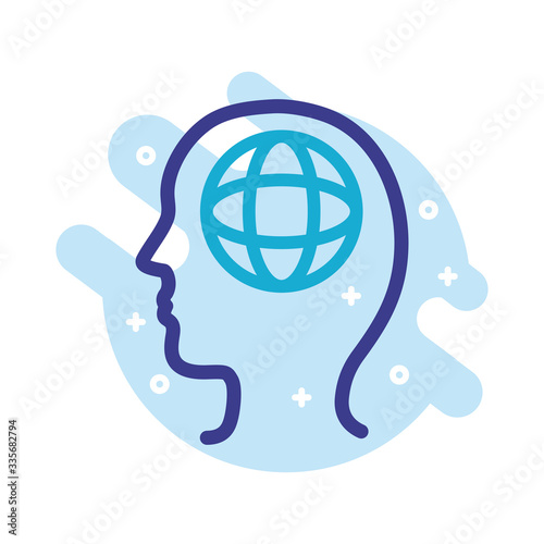 profile with sphere mental health line style icon