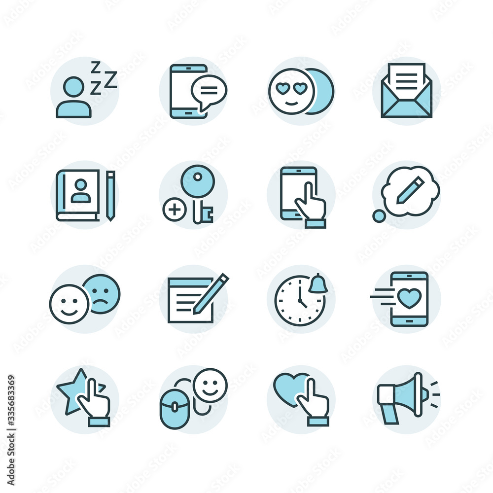 Fototapeta premium Vector icons of social networks