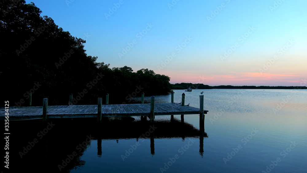 Small pier in Florida after sunset Small pier in Florida after sunset