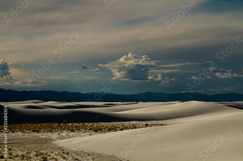 Clouds approach the sand dunes 