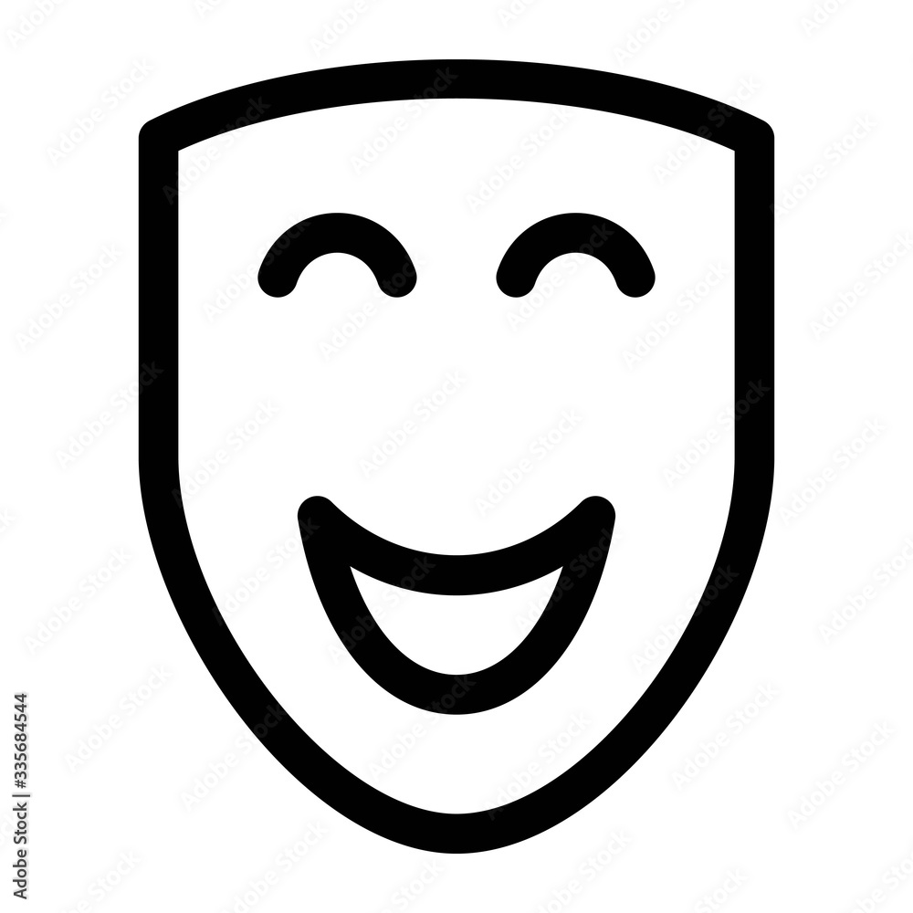Theater mask icon in line style. Theater mask icon in line style.