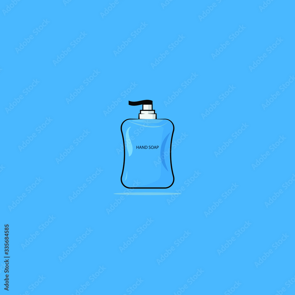 Vector Bottle of Blue Hand Soap Isolated clear Background Vector Bottle of Blue Hand Soap Isolated clear Background