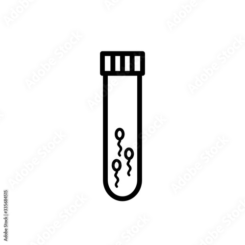sperm test tube line icon, vector illustration