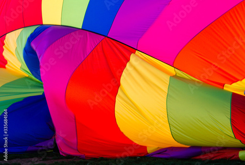 фотографія Multi colors brighten as a hot air balloon fills with air
