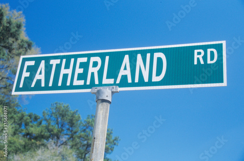 Fatherland Roadway Sign in Mississippi