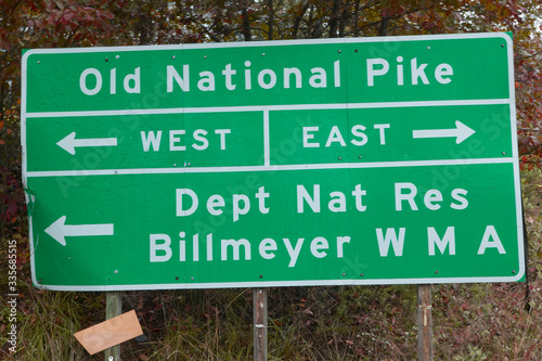 Old National Pike Roadway sign in Western Maryland © spiritofamerica