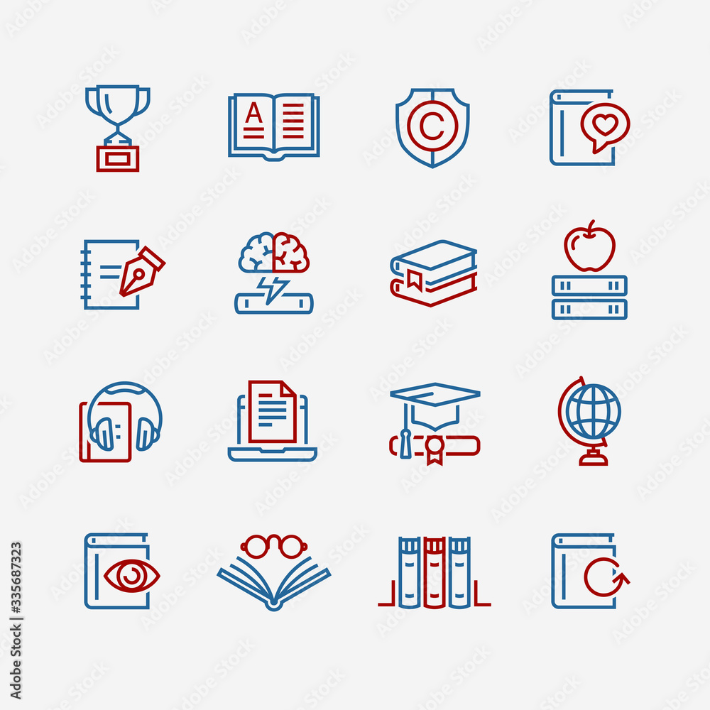 Vector illustration of education icons set
