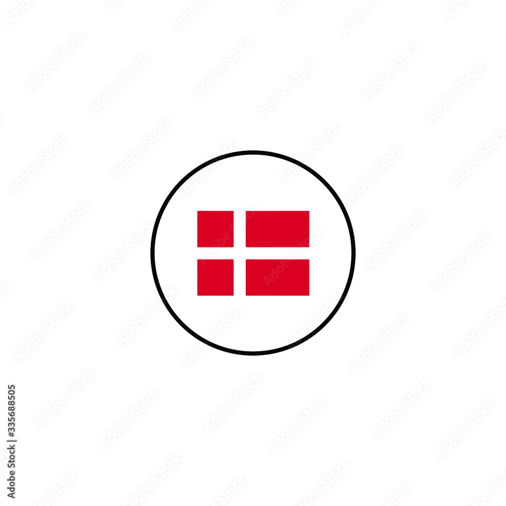 Obraz premium Denmark national flag vector icon