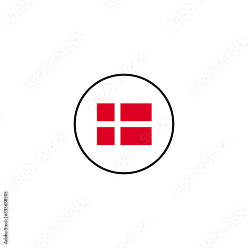 Denmark national flag vector icon