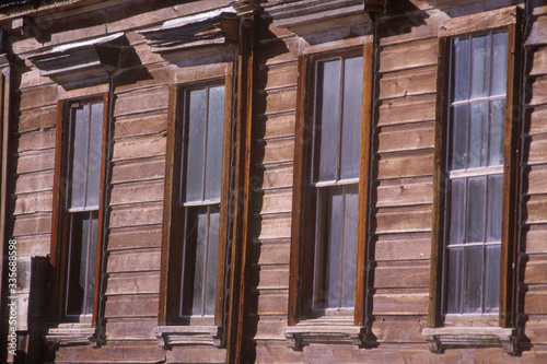 Windows from ghost town district  Bodie  CA