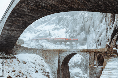 Red Train Tunnel Switzerland