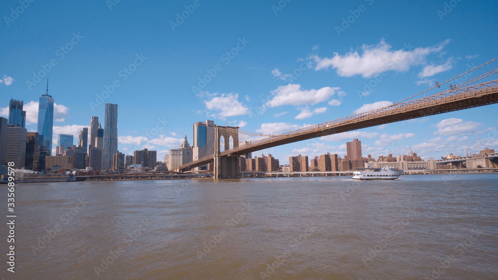 Brooklyn Bridge New York leading from Manhattan to Brooklyn