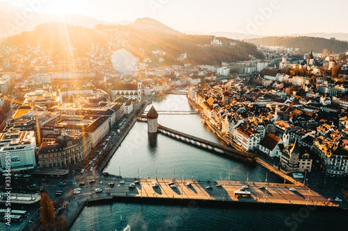 Lucerne, Switzerland Sunset and River