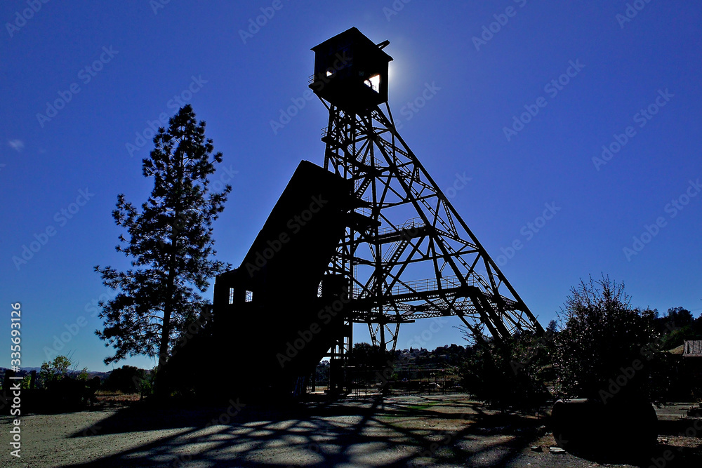 Silhouette of headframe, Kennedy Gold Mine, Gold country, Jackson