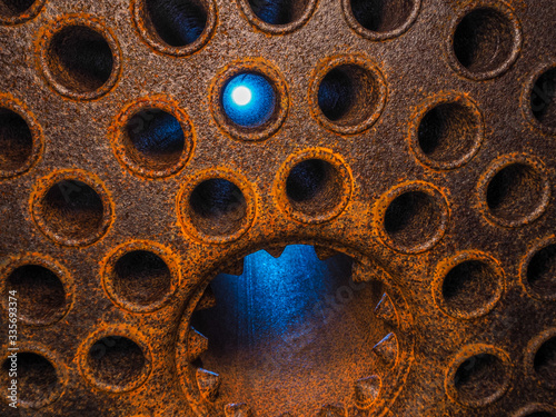 interior of the old steam engine boiler, Ny London, Svalbard photo