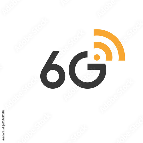 6G logo on white background, Flat design 6G symbol and 6G icon, network technology icon. vector illustrator.