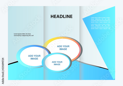 Tri-fold business brochure template template design, mock-up cover   © starmax9