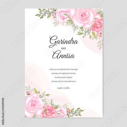 Elegant watercolor wedding invitation card template design Premium Vector © MARIANURINCE