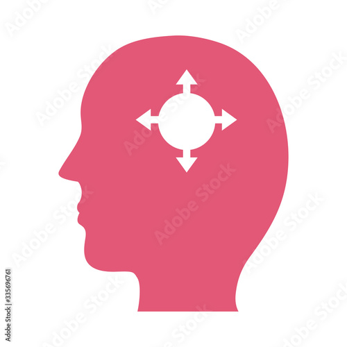 profile with target mental health silhouette style icon