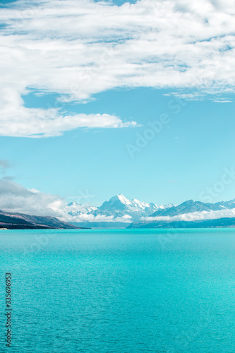 Monte Cook y Lago Pukaki en Nueva Zelanda