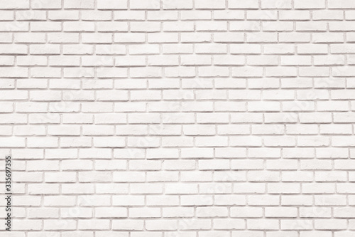 White brick wall background for design and decoration