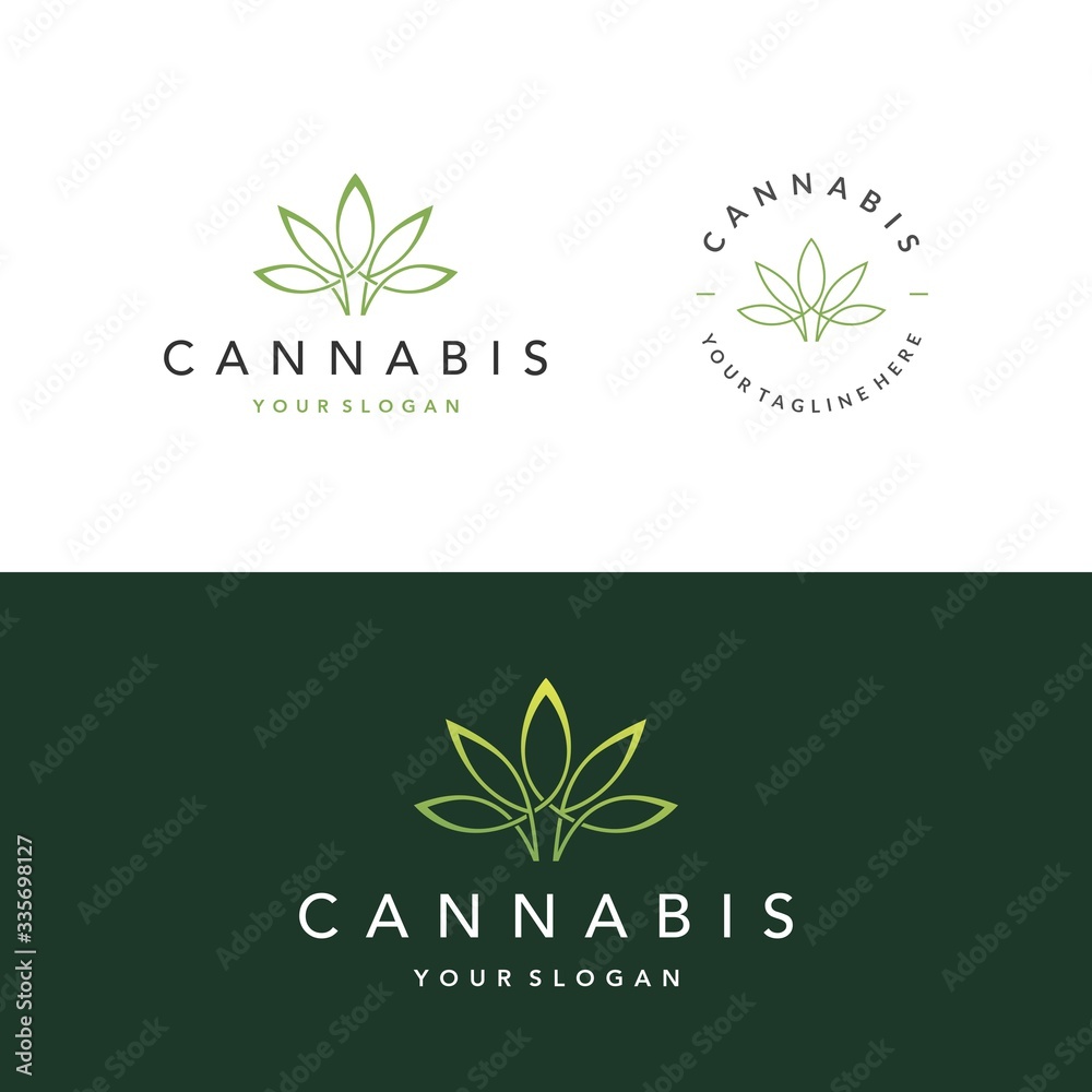 Cannabis logo design template Premium Vector
