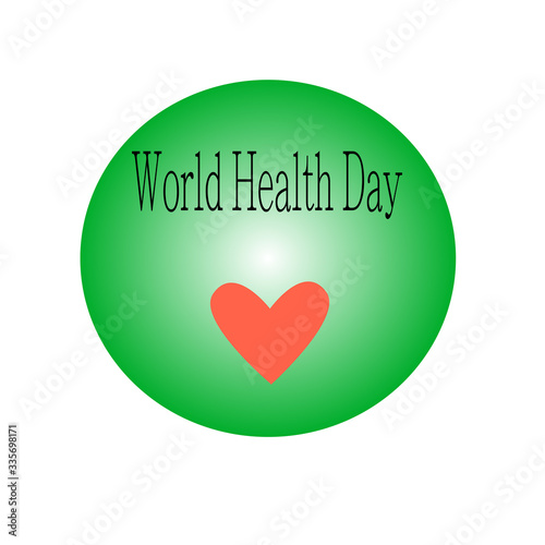 Abstract vector concept of world health day with heart and text
