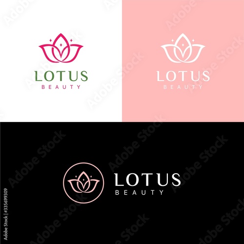 Abstract luxury lotus logo vector