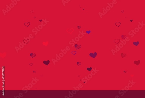 Light Purple  Pink vector backdrop with sweet hearts.