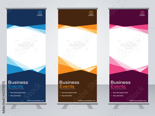 Business banner roll up set,standee banner template,Modern banner.