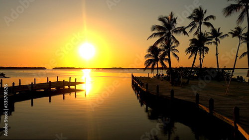 Wonderful sunset at a bay in the FLORIDA keys