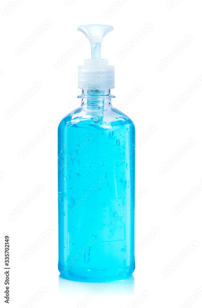 Alcohol gel Sanitizer hand gel cleaners for anti Bacteria and virus on White Background, People using alcohol gel to wash hands to prevent COVID-19 virus Alcohol gel Sanitizer hand gel cleaners for anti Bacteria and virus on White Background, People using alcohol gel to wash hands to prevent COVID-19 virus